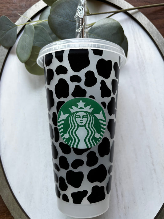 Cow-Print Straw Cup 24oz