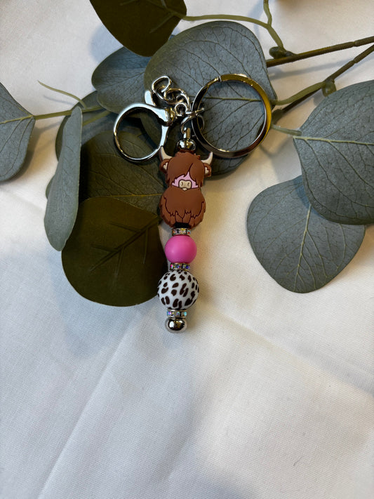 Highland Cow Bar Keychain
