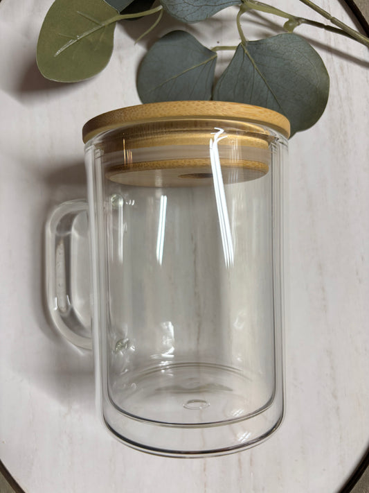 15oz GLASS snow globe WITH HANDLE